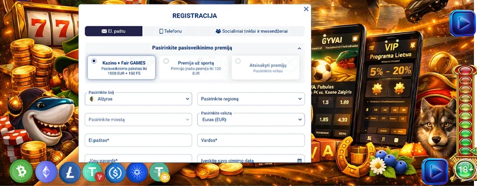 FairPari kazino registracija