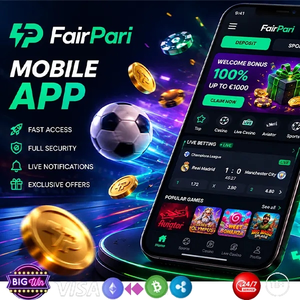 FairPari Android programėlė – pilnas kazino ir sporto lažybų funkcionalumas telefone. APK